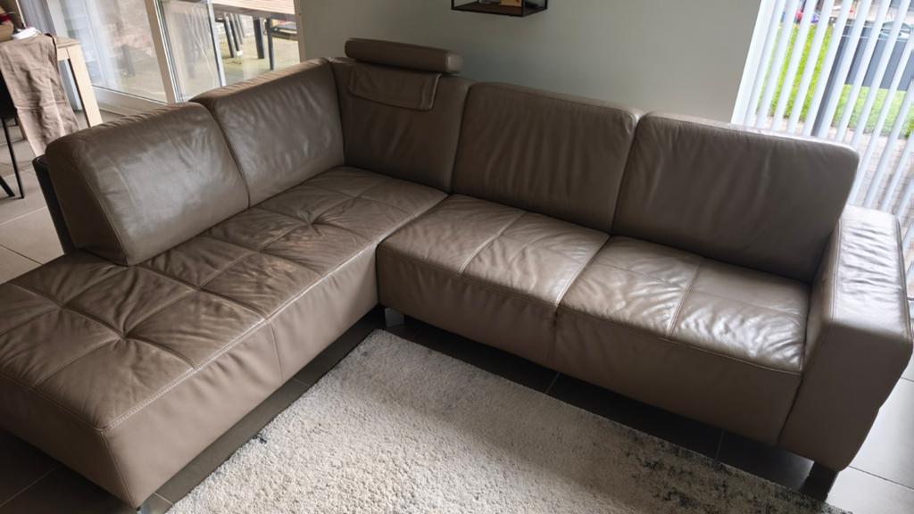 Lederen 2,5 zit met longchair, Ophalen