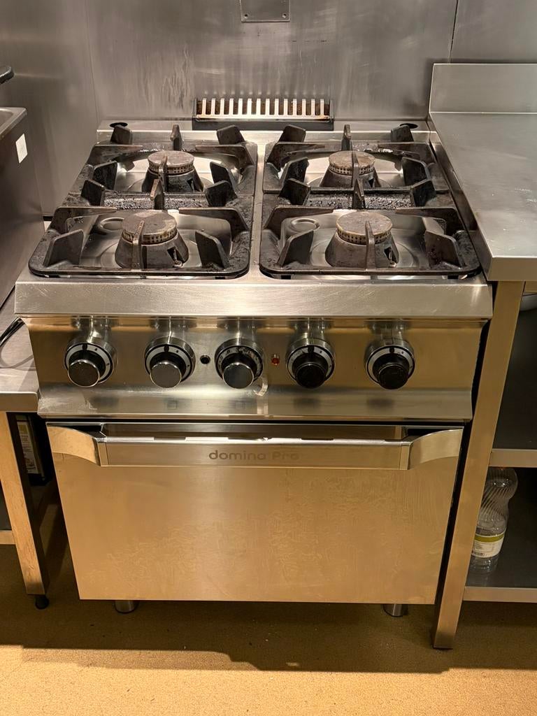 Gasfornuis en elektrische oven, Ophalen, Gebruikt, 60 cm of meer, 4 kookzones