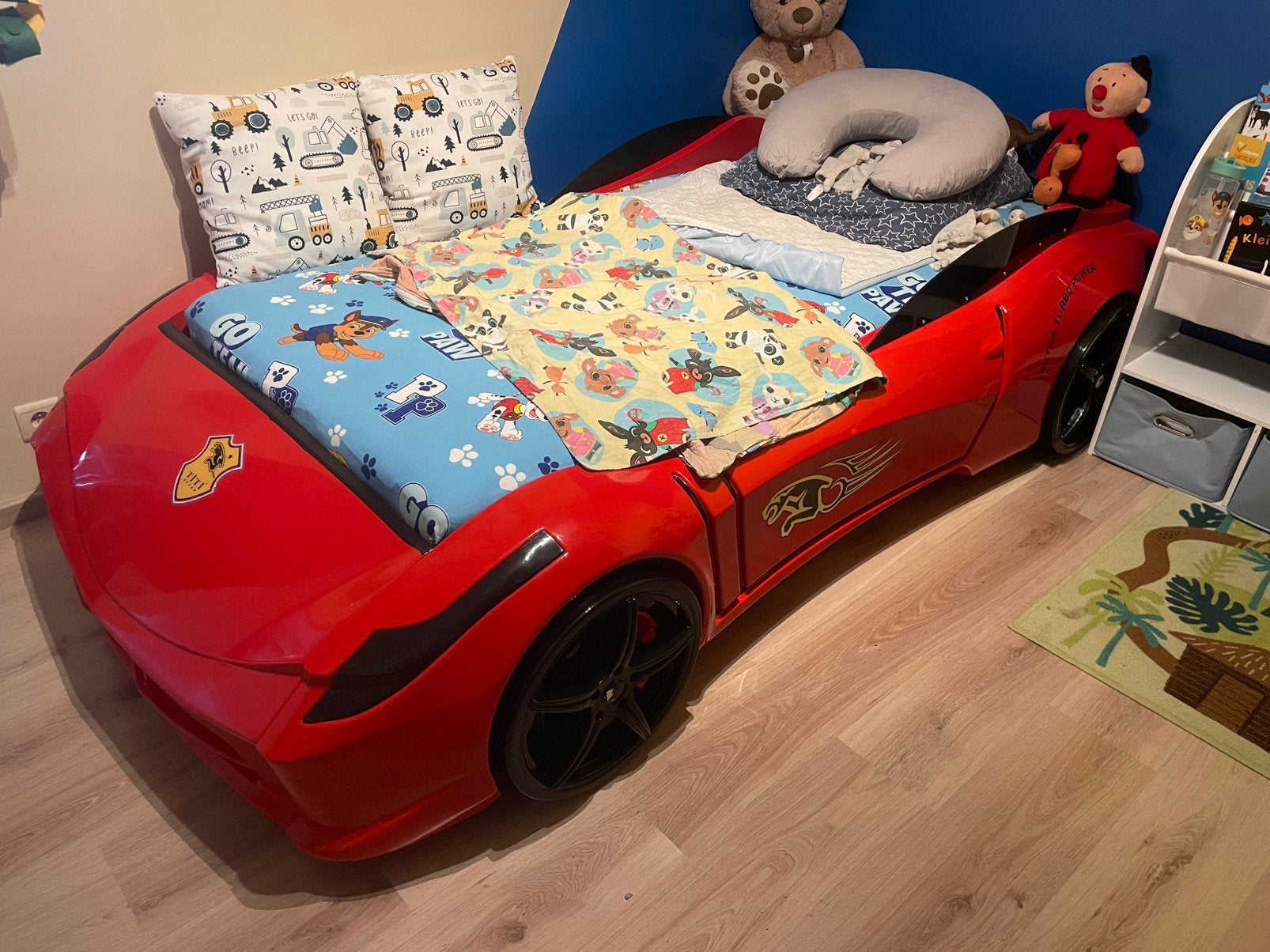Autobed 90x200, Kinderen en Baby's, Kinderkamer | Bedden, Ophalen, 85 tot 100 cm, Gebruikt, Lattenbodem