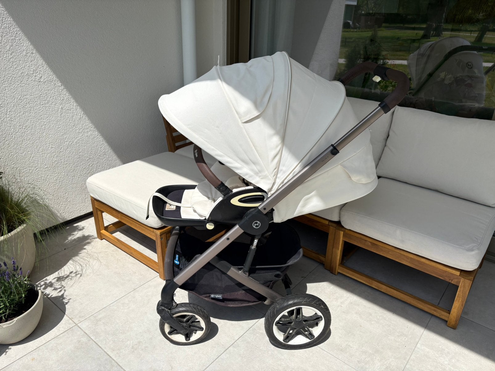 Cybex Talos S Goldline - Très bon état - Blanc/Beige, Enfants & Bébés, Buggys, Comme neuf, Enlèvement