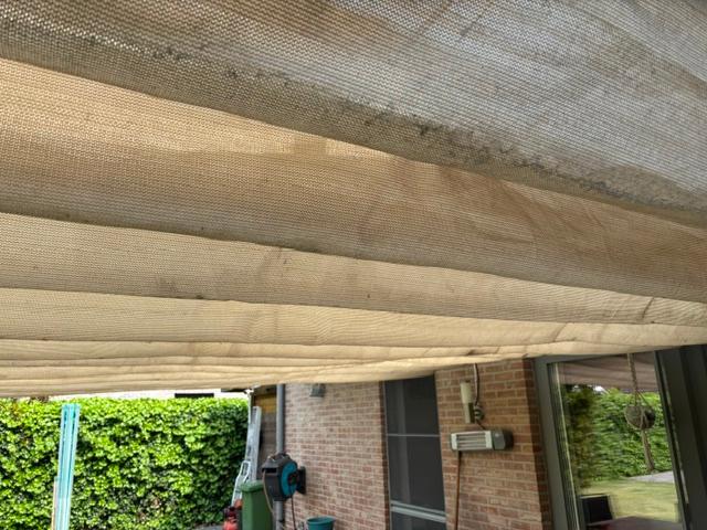 Harmonica schaduwdoek beige, Tuin en Terras, Ophalen, Gebruikt