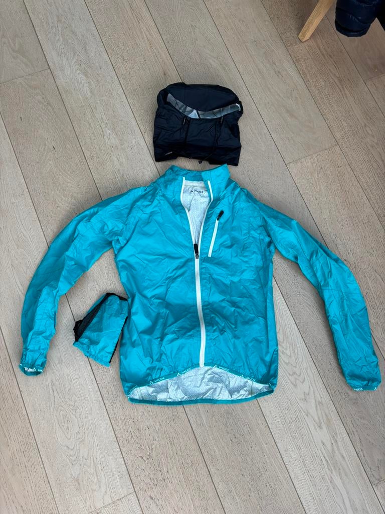 Regenjas fiets met afneembare kap dames Vaude 40/M, Enlèvement, Comme neuf, Taille 38/40 (M)