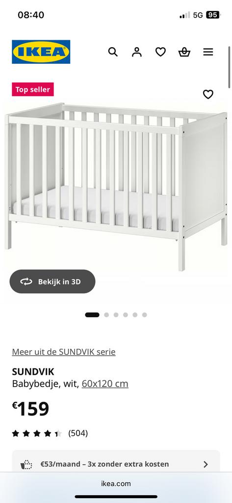 Babybed, Kinderen en Baby's, Ophalen, Gebruikt, Ledikant