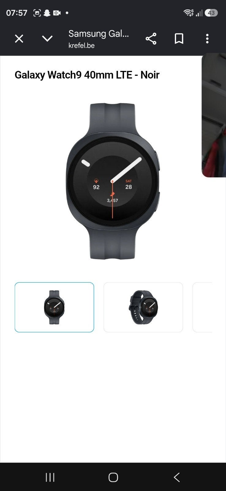 montre connecté, Enlèvement, Neuf, Noir, Smasung watch 9