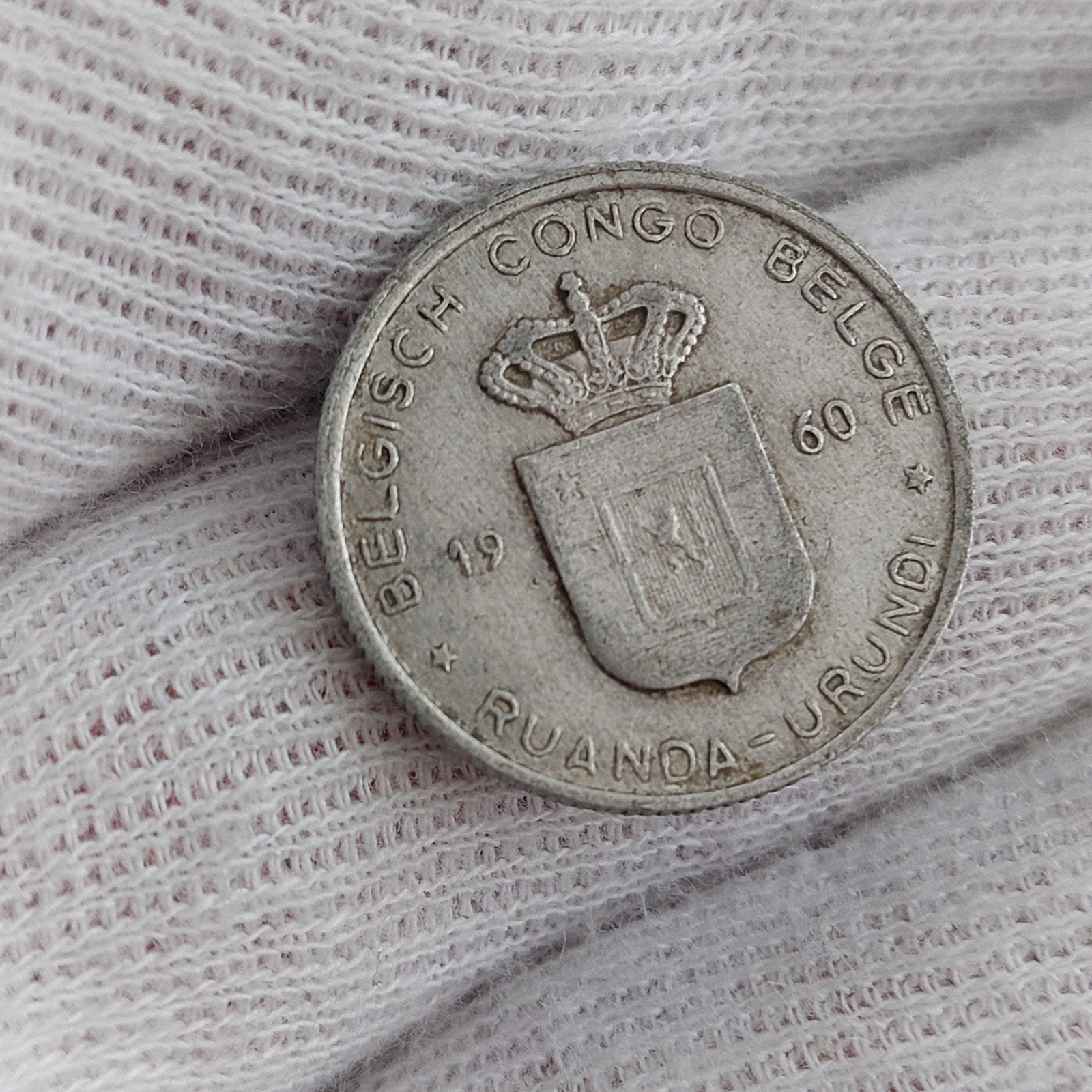 Munt / Belgisch Congo / 1 Frank / 1960, Ophalen of Verzenden, Losse munt