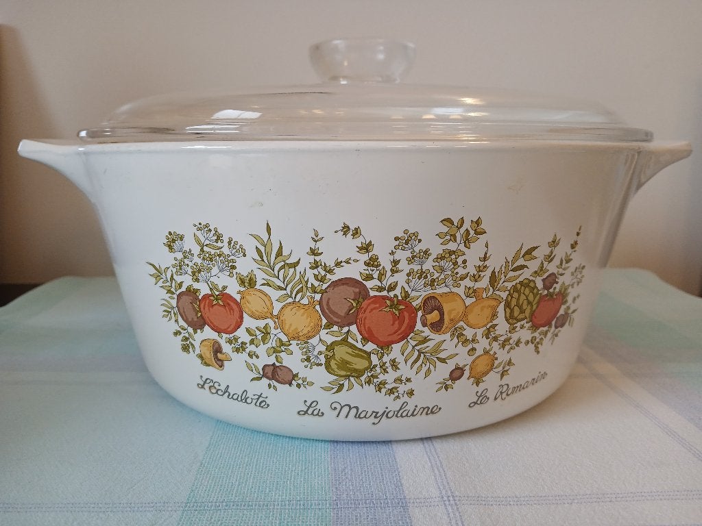 Cocotte ronde vintage Corning ware 4 litres, Verre, Enlèvement, Utilisé, Autres marques