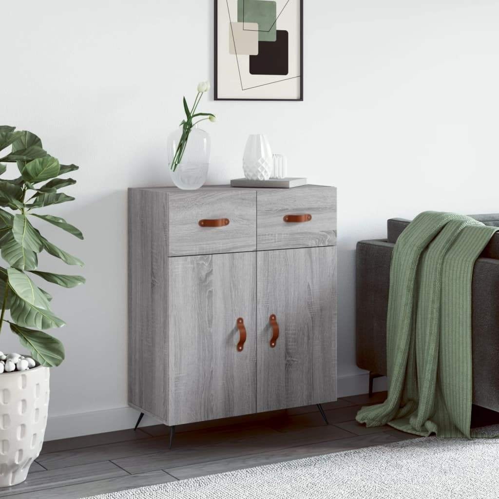 Buffet sonoma gris 69,5x34x90 cm bois d'ingénierie, Maison & Meubles, Enlèvement, Neuf, Métal