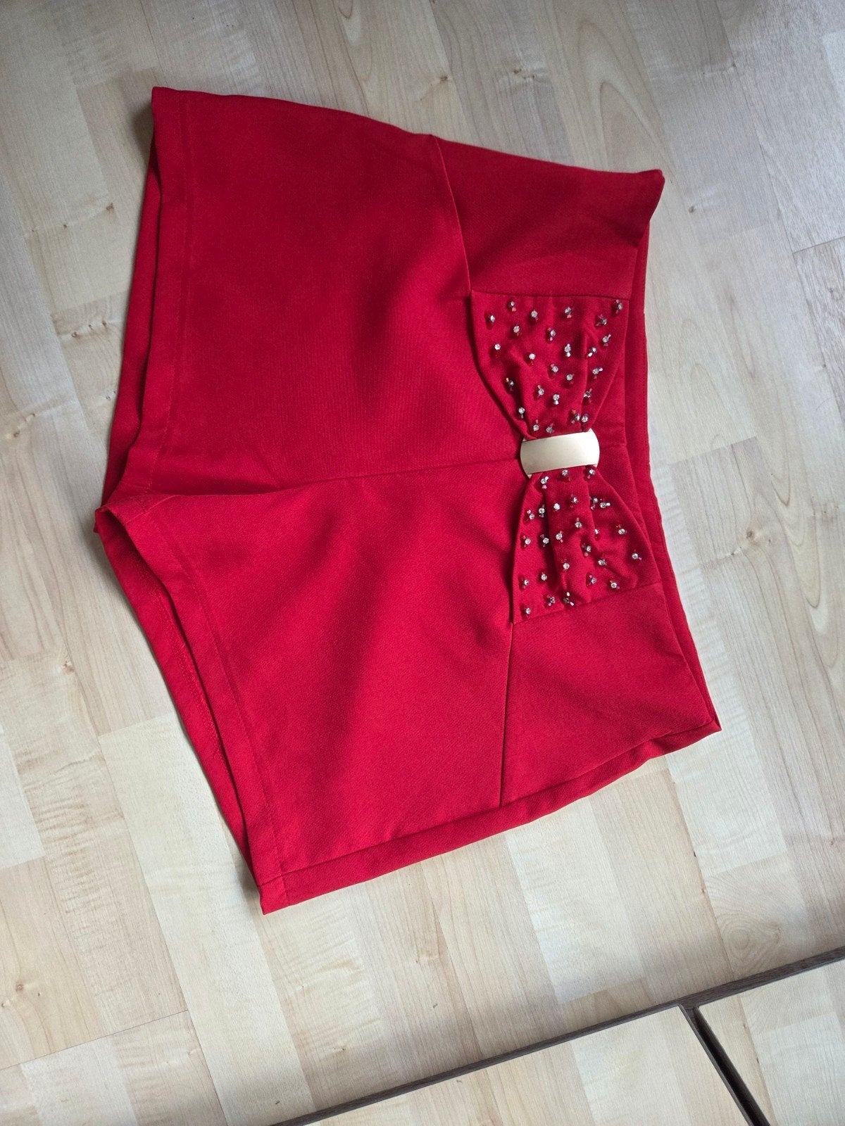 knappe rode short swarovski steentjes large, Azara Paris, Kort, Maat 42/44 (L), Nieuw