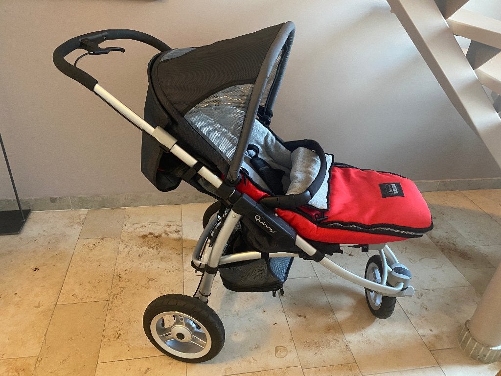 Wandelwagen Quinny grijs/zwart, Gebruikt, Quinny, Verstelbare duwstang, Ophalen