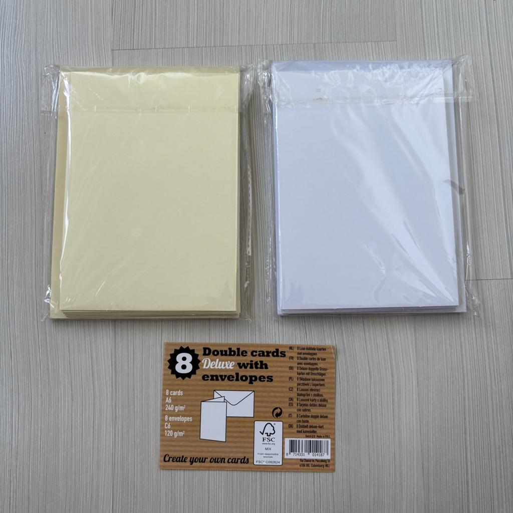 DIY: 2x 8 blanco kaarten + enveloppen, Hobby & Loisirs créatifs, Cartes | Fabrication, Enlèvement, Neuf, Carte blanco ou Carte de base