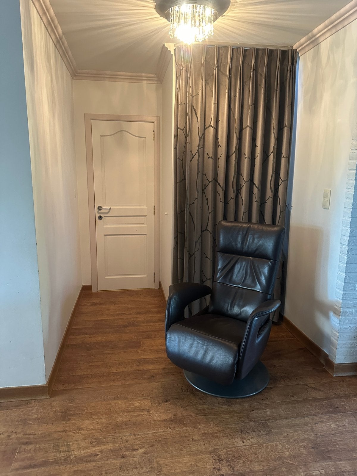 Relax fauteuil draai stoel bruin leder leer merk: Topform, Huis en Inrichting, Ophalen, Leer