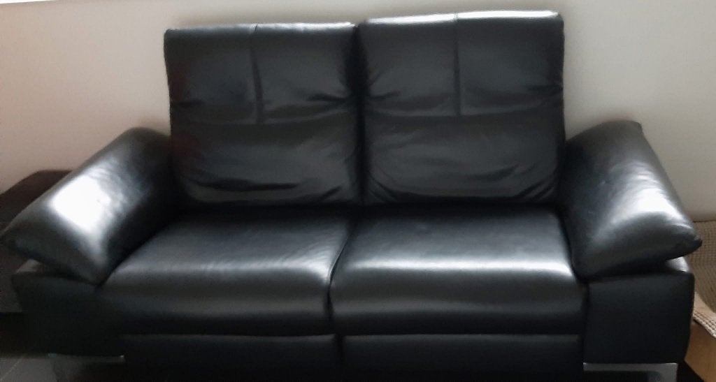 Fauteuil inclinable électrique en cuir - 2,5 places, Autres dimensions, Banc droit, Comme neuf, Enlèvement