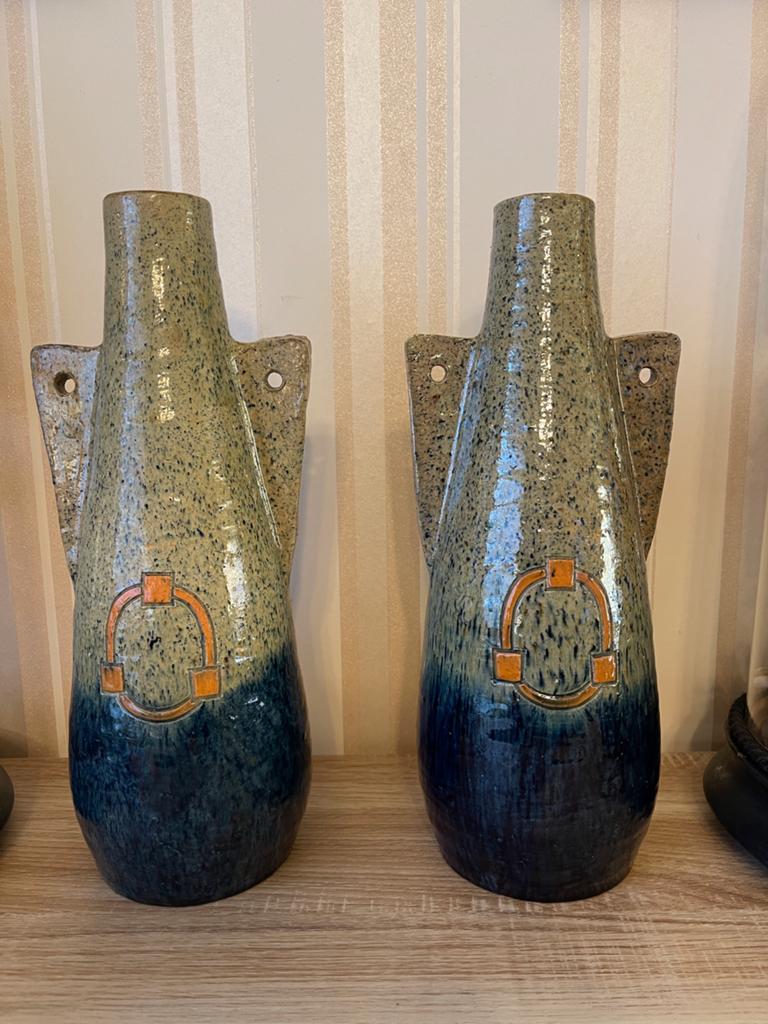 Paar ZELDZAME art deco vazen in Vlaams aardewerk, Antiek en Kunst, Ophalen