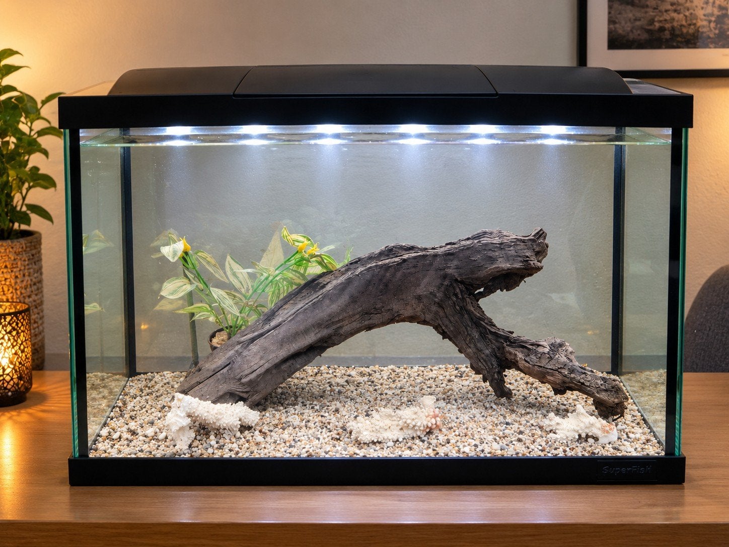 35L Aquarium 43x33x26 cm – met verlichting- decoratie, Enlèvement, Comme neuf, Decoratie, Superfish