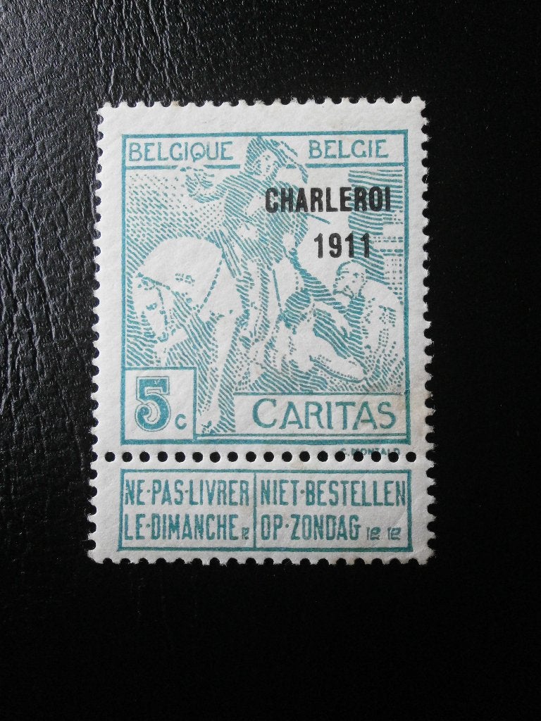 BELGIQUE   cob 104 * CHARLEROI 1911, Autre, Trace d'autocollant, Enlèvement ou Envoi, Non oblitéré