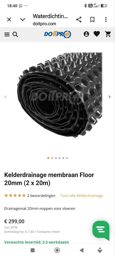 Vloerdrainage, Ophalen