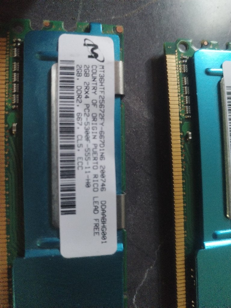 lot de 4 barrettes mémoire PC2-5300F, Gebruikt, Ophalen of Verzenden, DDR2, 2 GB