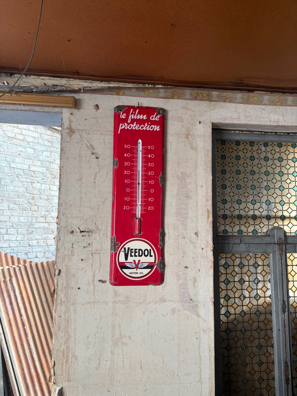 Thermometre emaille veedol, Collections, Enlèvement, Comme neuf