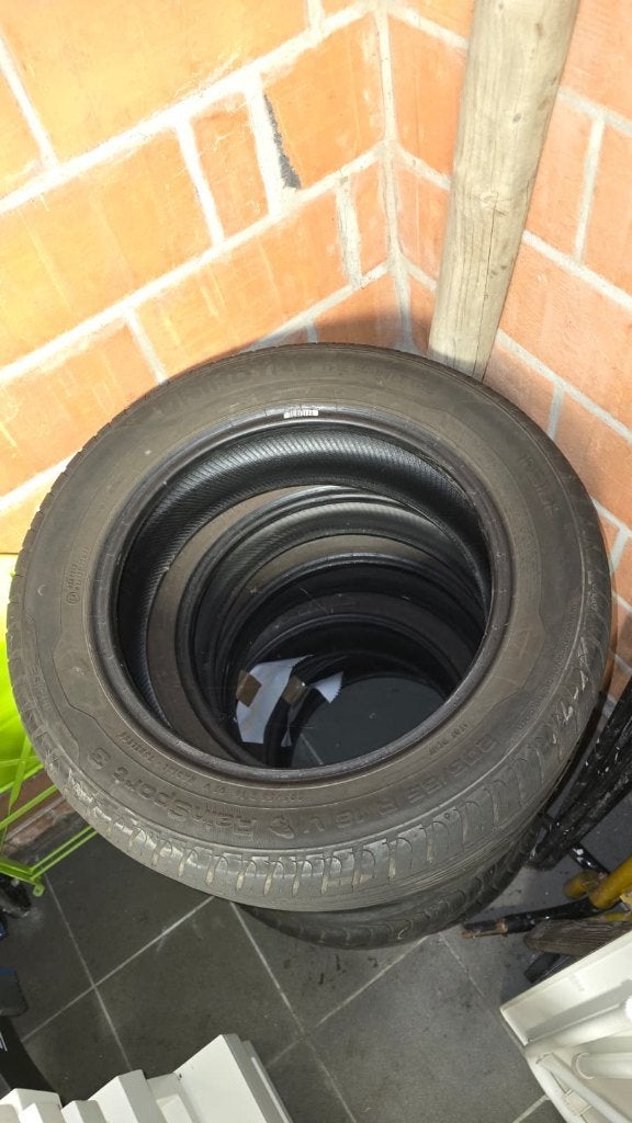 set banden (5x) - winter en zomerbanden, Auto-onderdelen, Ophalen, Gebruikt, 16 inch, 205 mm