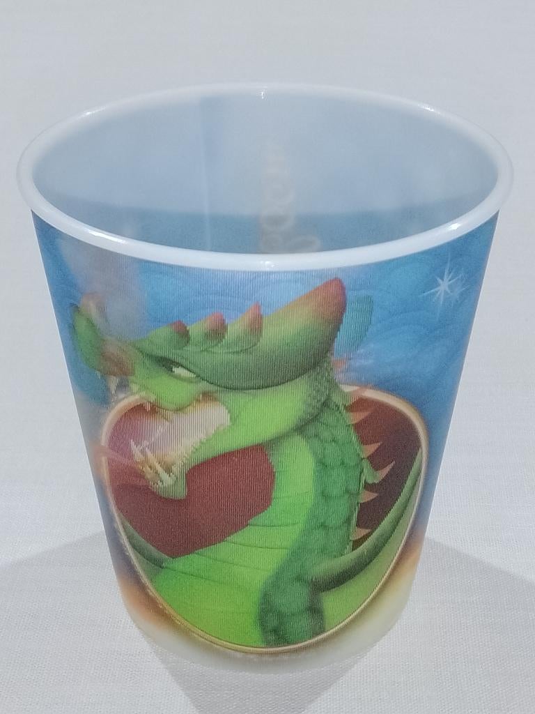 Efteling Sprookjesboom 3D Beker Met Draak (Lenticulair), Ophalen of Verzenden, Gebruikt, Gebruiksvoorwerp