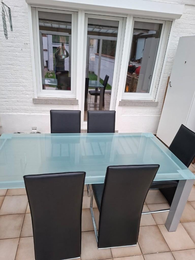Table+chaises, Maison & Meubles, Tables | Tables à manger, Enlèvement, Utilisé, Verre