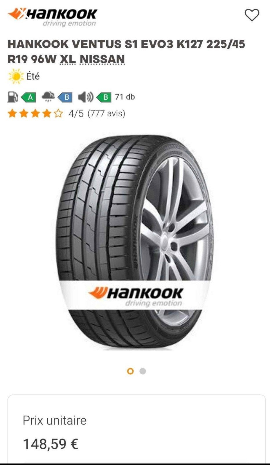 hankook ventus s1 evo 3  225/45/19, Autos : Pièces & Accessoires, Pneus été, Pneu(s), 225 mm, 19 pouces