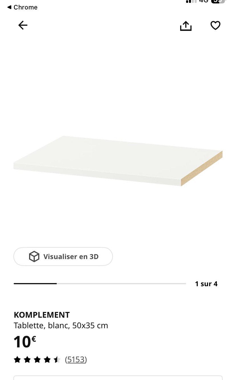 6 IKEA Konplemét-planken, Ophalen, Zo goed als nieuw