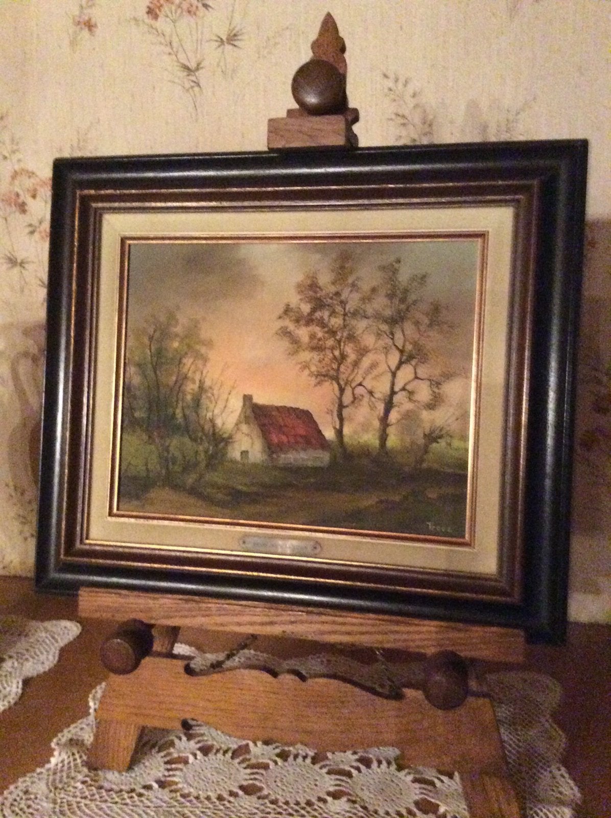 Paysage par les arbres Vanoverbeke, Signé, Paysage, Enlèvement, Toile