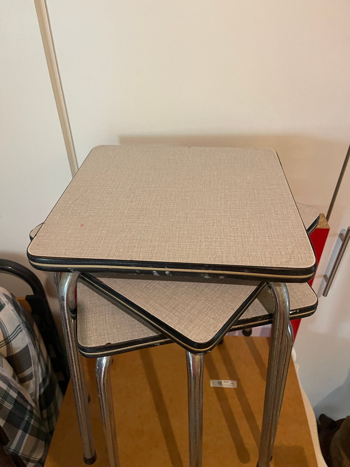 VINTAGE RETRO KRUK KRUKJE CHROOM FORMICA, Ophalen, Gebruikt
