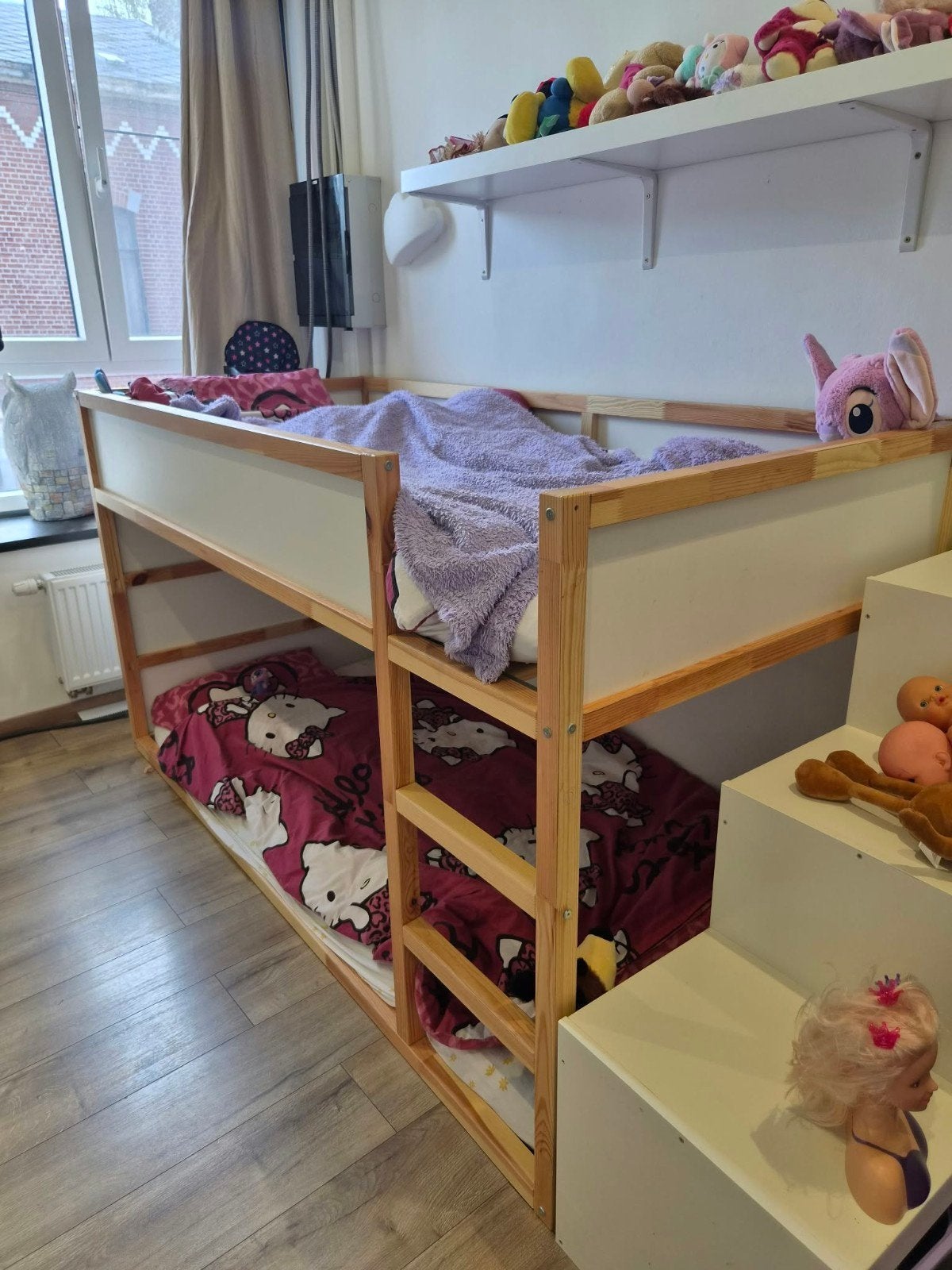 2 lits mezzanine sans matelas, Ophalen, Zo goed als nieuw, Halfhoogslaper