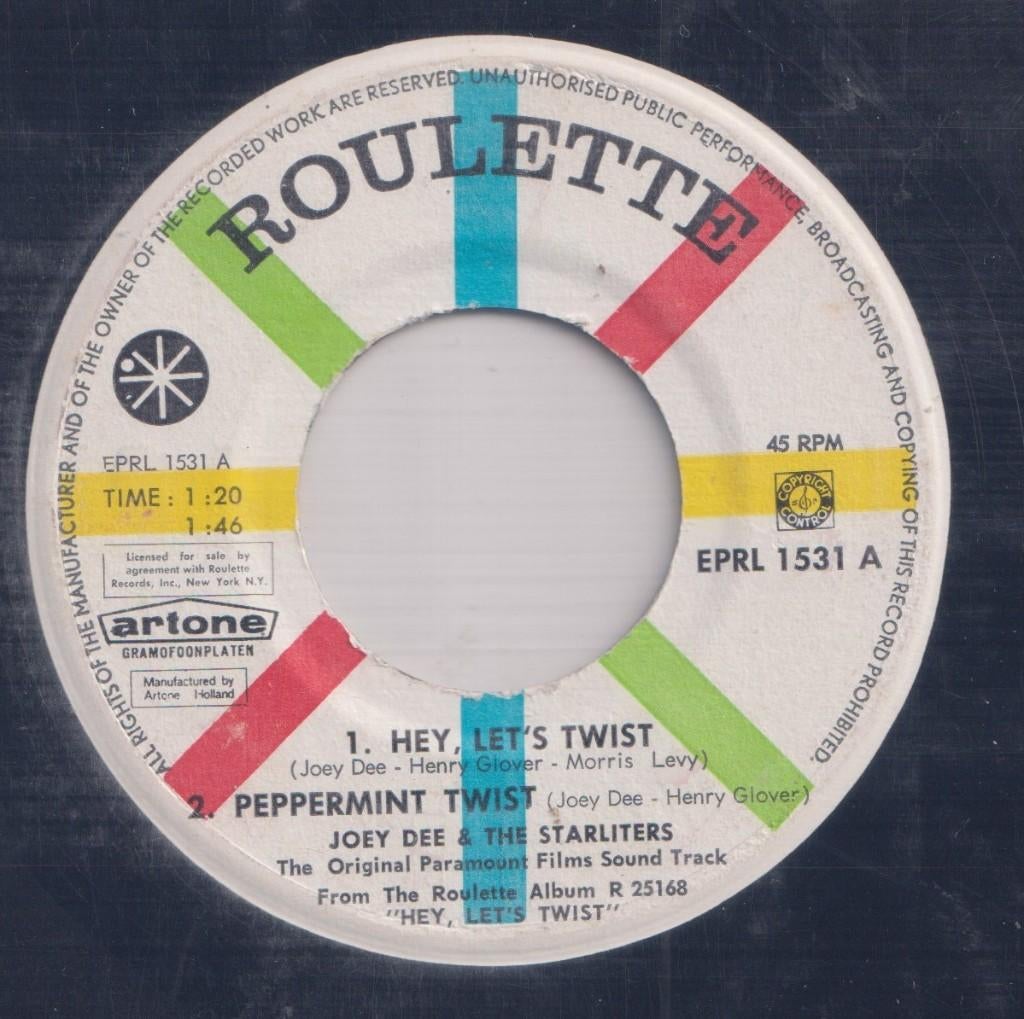 Joey Dee & The Starliters – Hey, let’s twist / Peppermint tw, Enlèvement ou Envoi, Utilisé, Pop