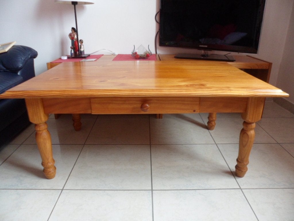 Table basse pin massif 110x 70 cm, Ophalen, Gebruikt, Grenenhout