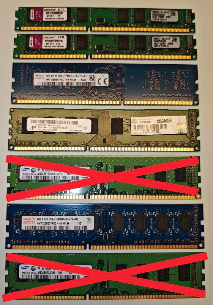 2GB DDR3 desktop RAM geheugens €10 samen, Computers en Software, RAM geheugen, Desktop, DDR3, Ophalen of Verzenden