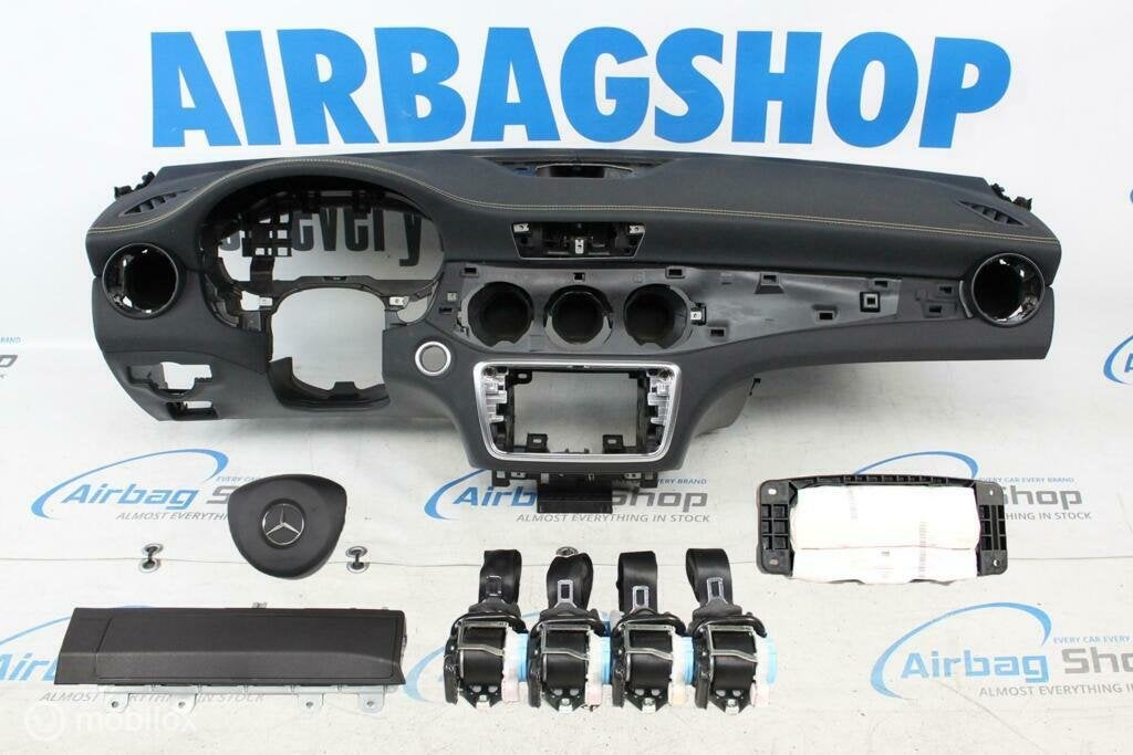 Airbag set Dashboard met geel stiksels Mercedes CLA facelift, Gebruikt, Ophalen of Verzenden