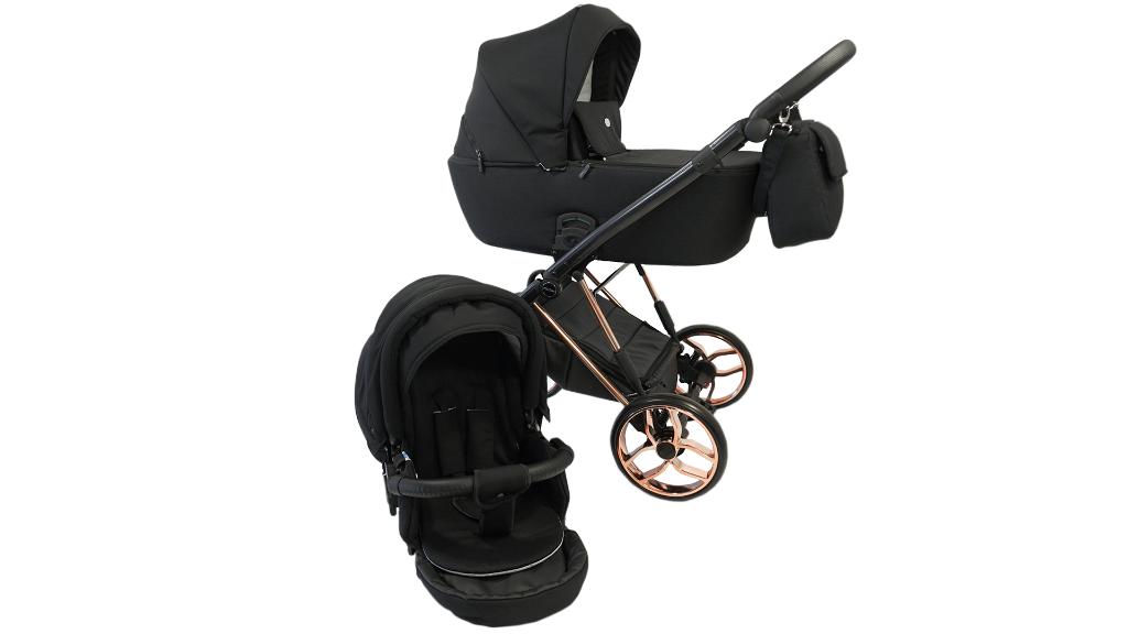 Kinderwagen NIEUW 2 in 1 zwart roze gold, Verzenden, Nieuw, Verstelbare duwstang, Kinderwagen