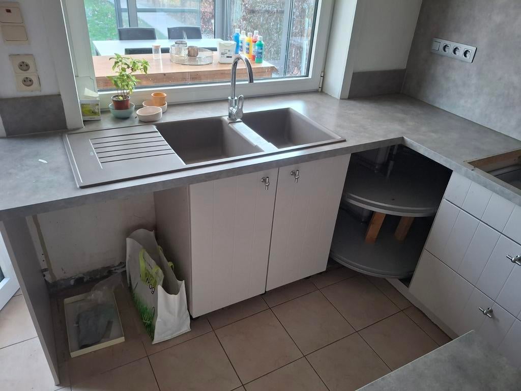 Keuken, Bois, Enlèvement, Utilisé, Avec îlot