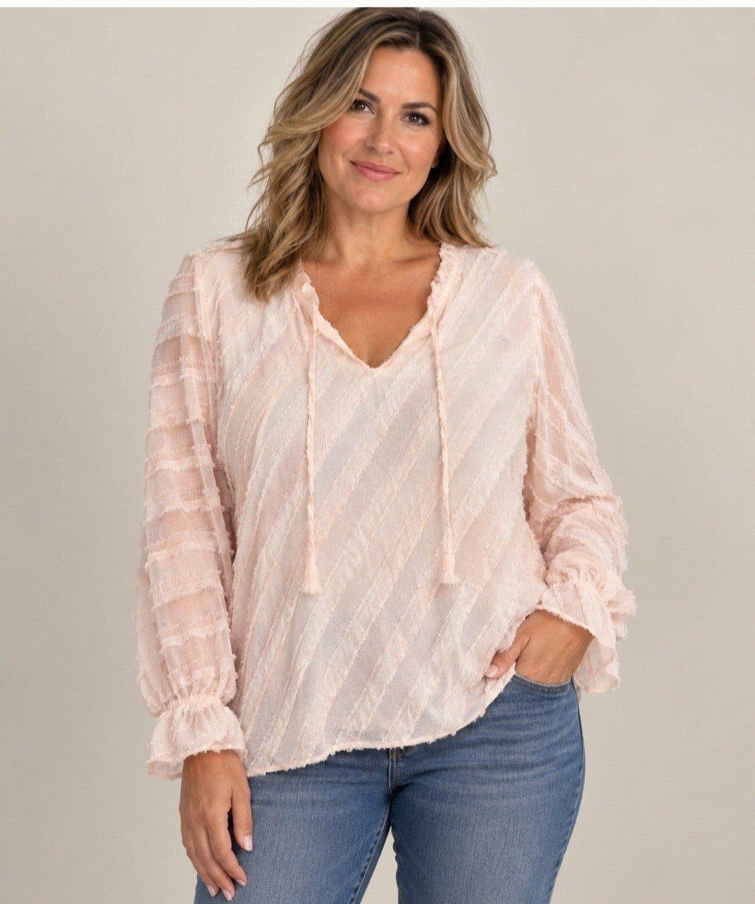 Blouse vintage taille 40 en parfait état, Enlèvement ou Envoi, Comme neuf, Taille 38/40 (M), Beige