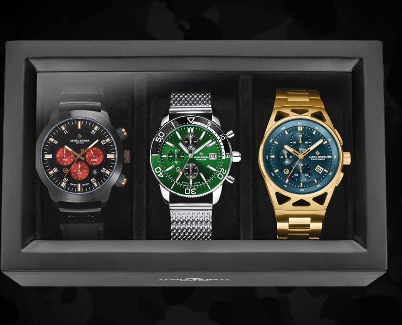 “THE THREE” BOX ALPHA SIERRA CHRONO TWV1499€! 💯%NIEUW, Ophalen of Verzenden, Nieuw