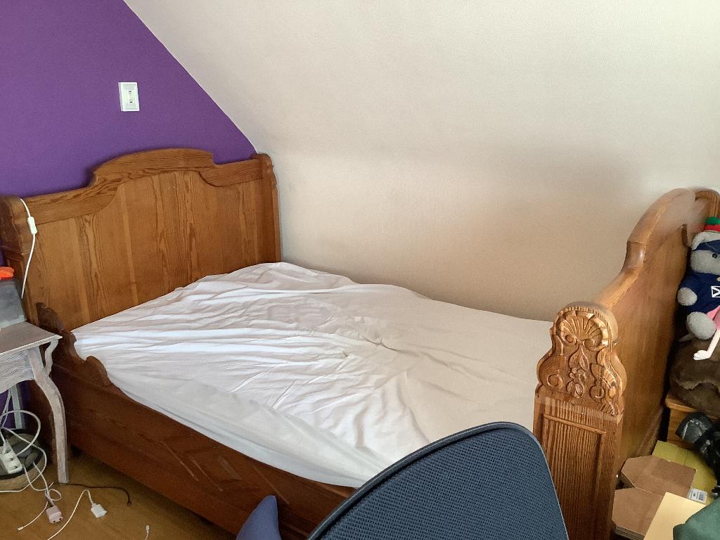 Lit avec sommier à latte, Ophalen, Gebruikt, Tweepersoons, 120 cm