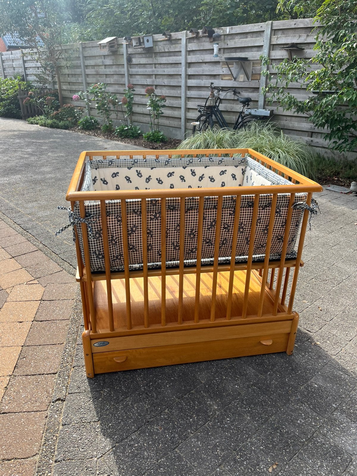 Houten babypark, Kinderen en Baby's, Ophalen, Gebruikt, Rechthoekig, In hoogte verstelbaar