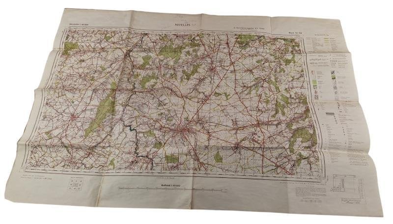 carte wehrmacht de « Nivelles, Belgique », Collections, Enlèvement ou Envoi