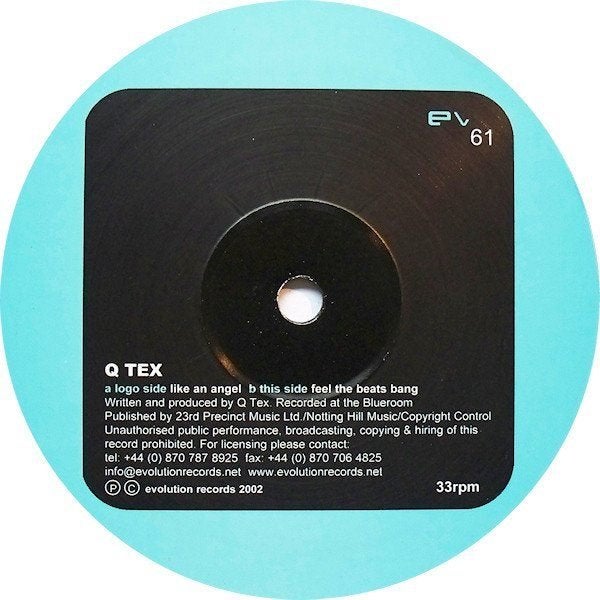 Q-Tex - Like An Angel / Feel The Beats Bang, Cd's en Dvd's, Ophalen of Verzenden, Zo goed als nieuw, 12 inch, House