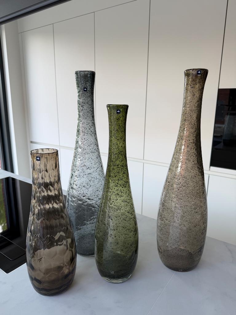 Leonardo set vazen hoog - set van 4, Ophalen, Zo goed als nieuw, Glas