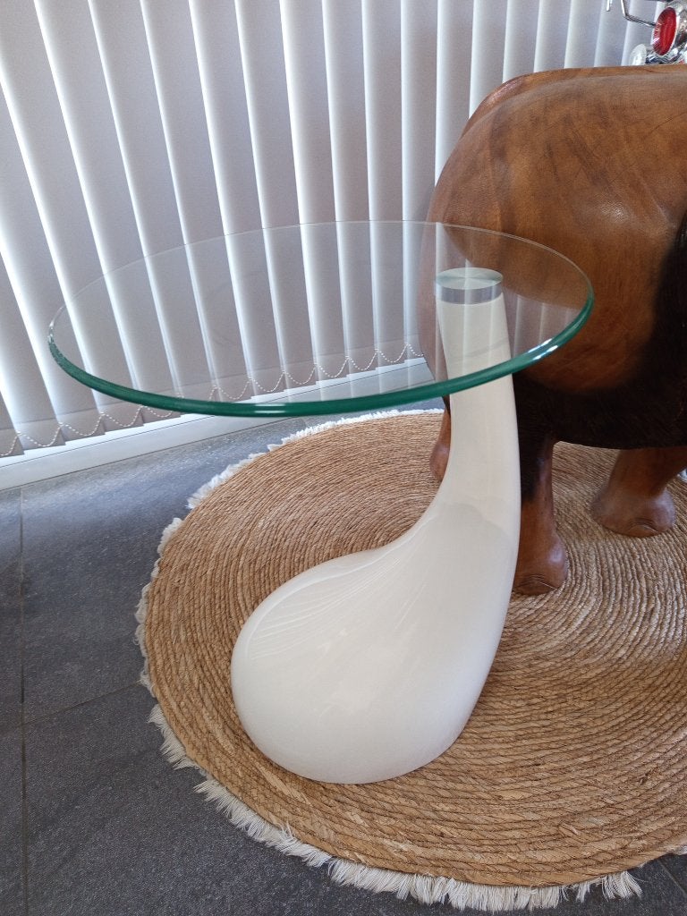 Decoratieve salontafel in de woonkamer, Ophalen, Zo goed als nieuw, Glas