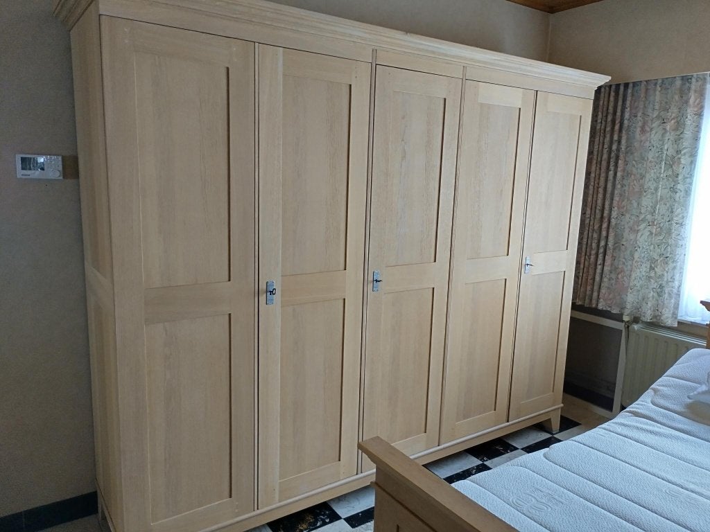 Volledige lichteiken slaapkamer, Huis en Inrichting, Slaapkamer | Complete slaapkamers, Zo goed als nieuw, Tweepersoons, Ophalen
