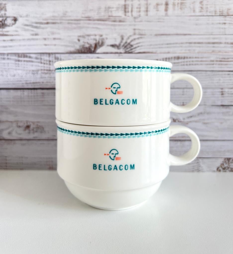 Lot de 2 tasses Villeroy & Boch Belgacom, Enlèvement ou Envoi, Aucun, Villeroy & Boch, Comme neuf