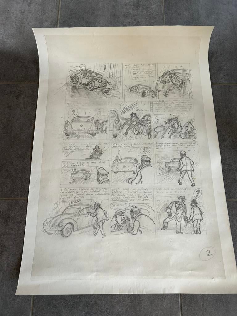 Reproduction planche Herge Thermo zero 78/68cm, Enlèvement ou Envoi, Tintin, Comme neuf