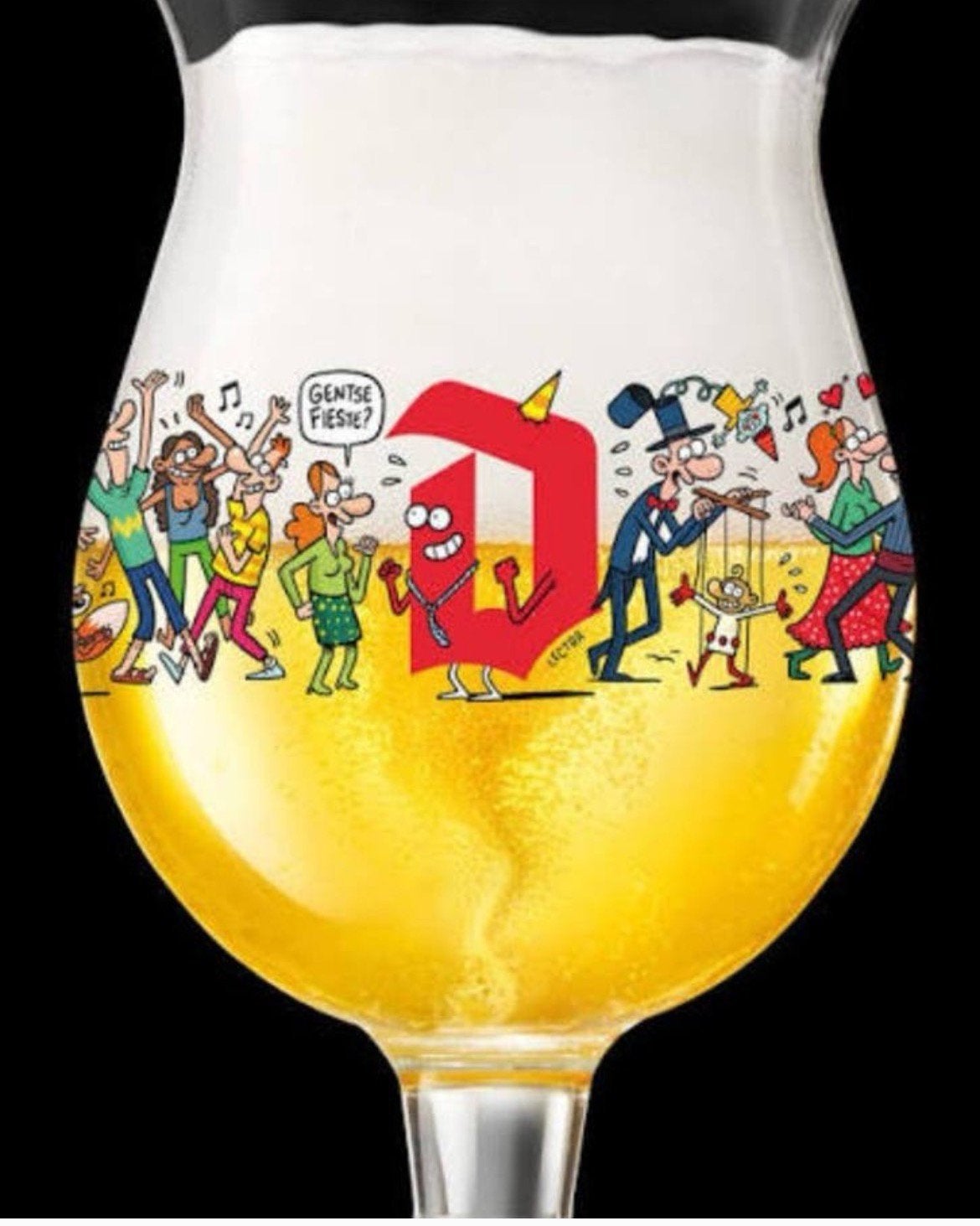 Gentsefeesten duvelglas met doosje bij, Verzamelen, Glas en Drinkglazen, Ophalen of Verzenden, Nieuw