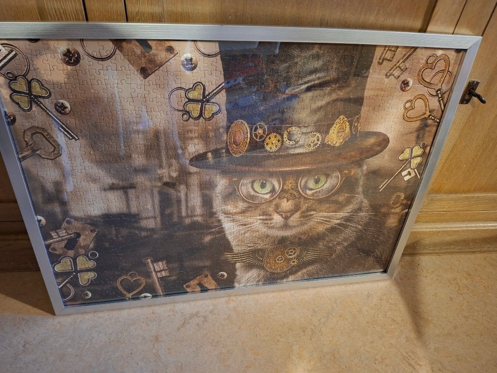 KAT: ingekaderde puzzel, mooi afgewerkt, Ophalen, 50 – 75, Gebruikt, Overige typen