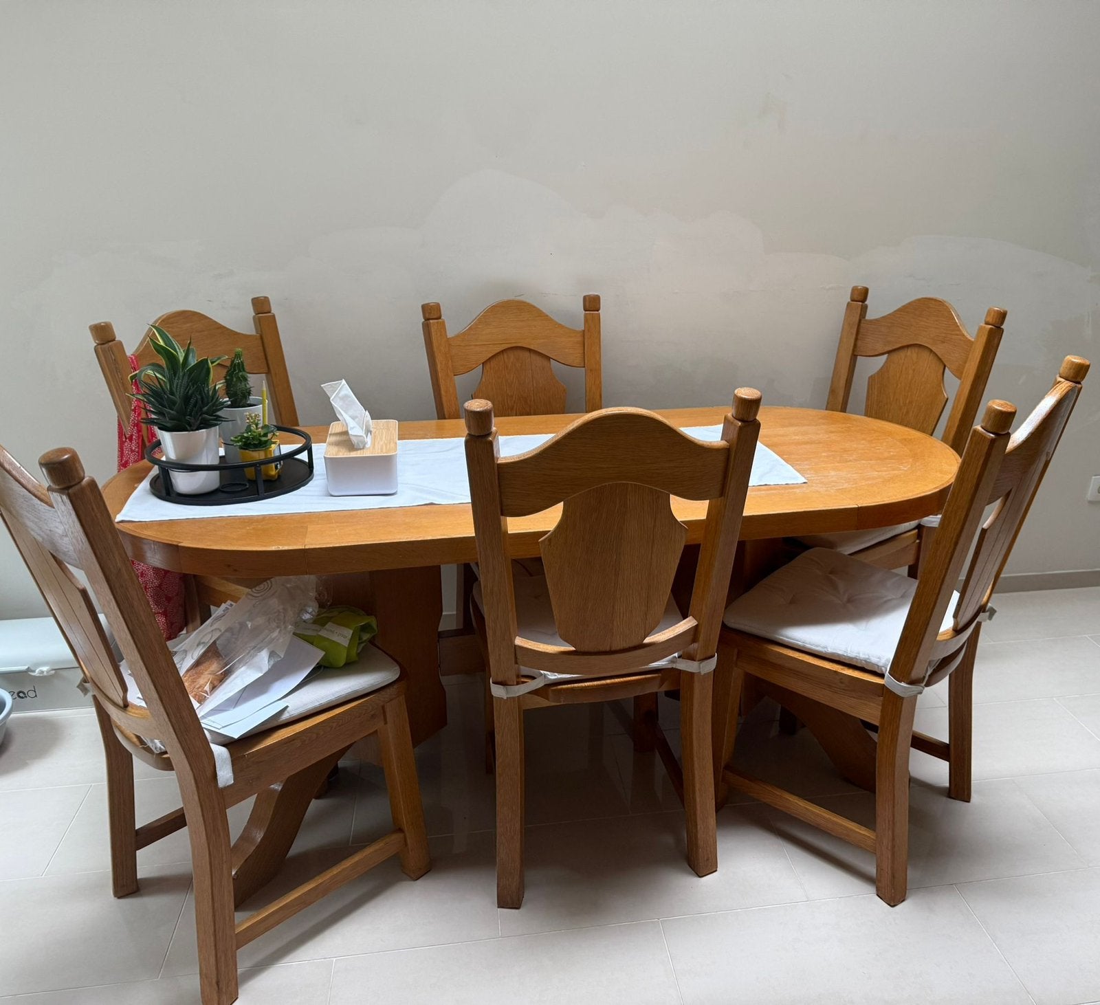 Volle Eik-hout tafelset, Ophalen, Gebruikt, Eikhout, 6 tot 8 stoelen